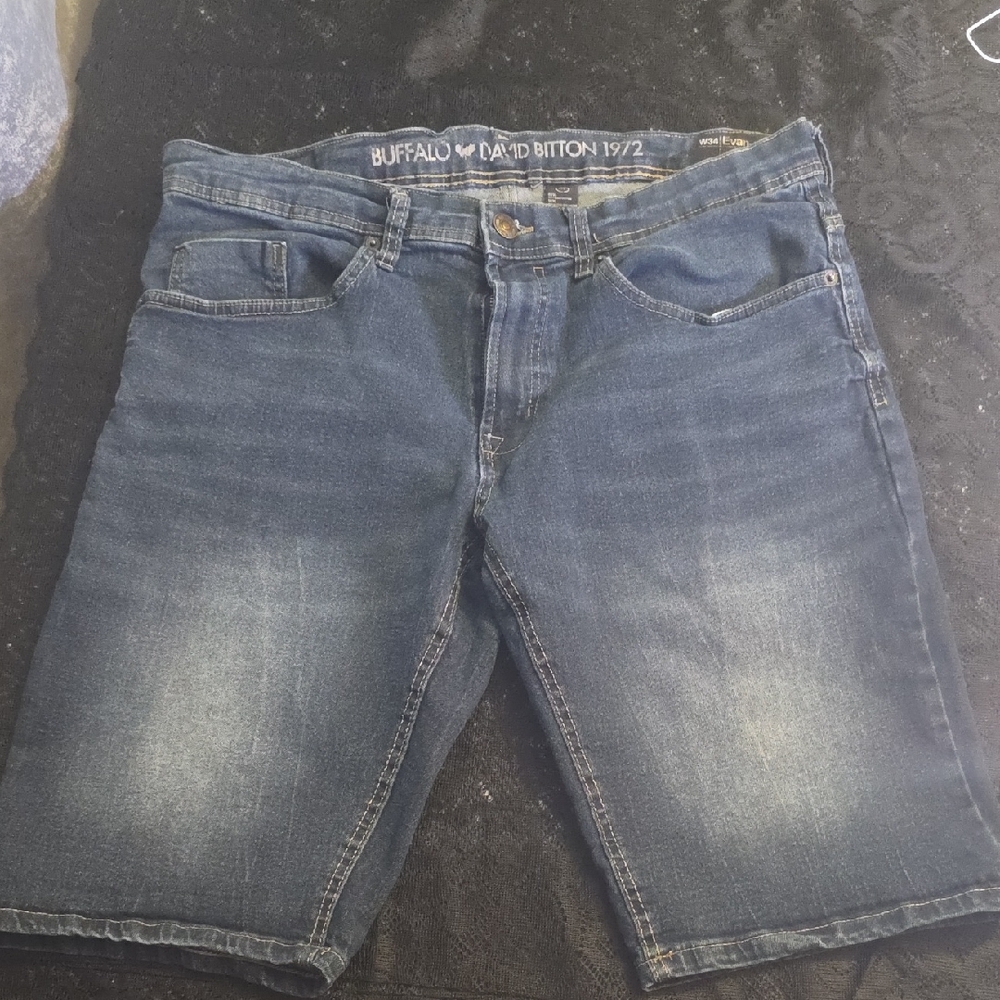 Buffalo David Bitton Men's Dark Blue Denim Cutoff Shorts